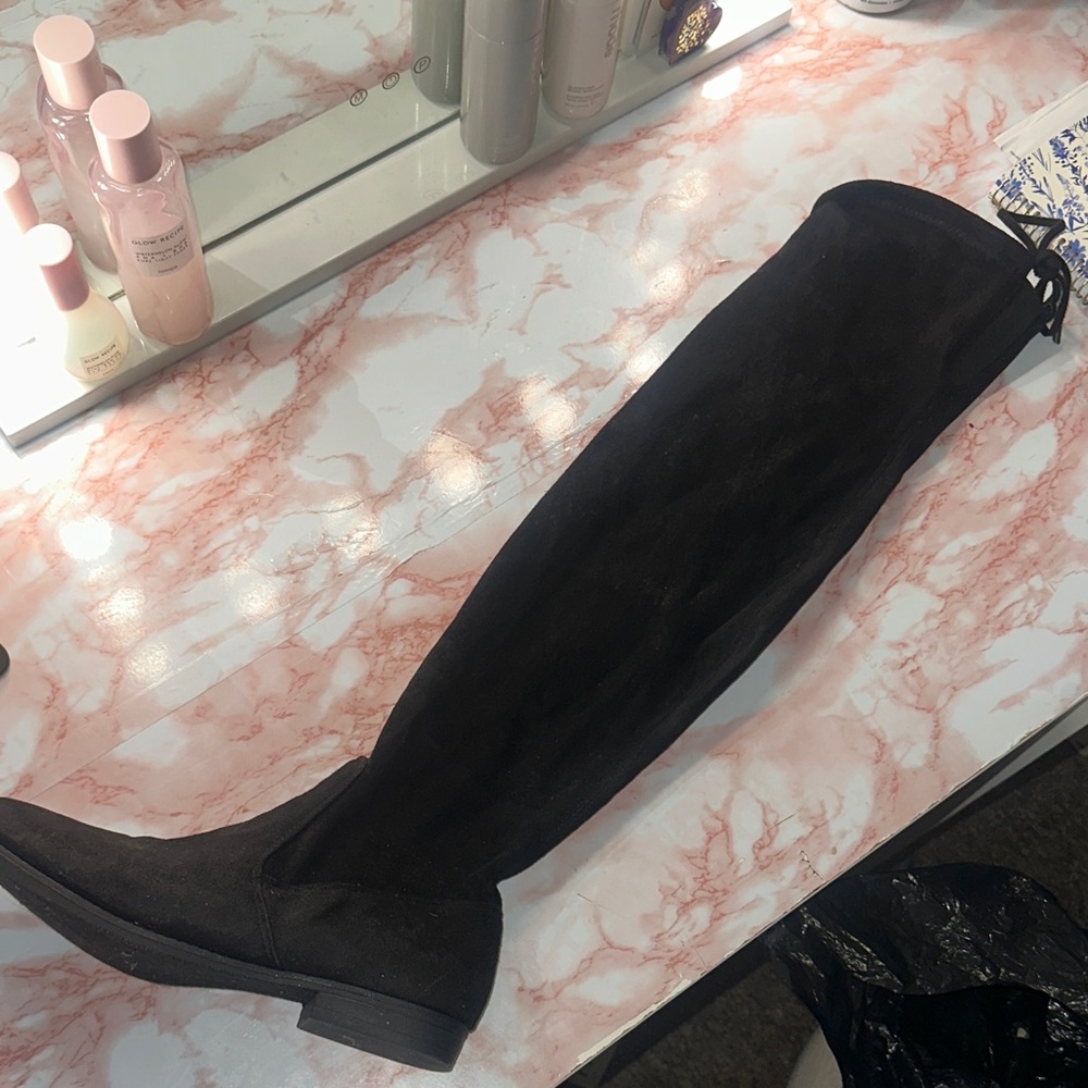 Fashion Nova Sleek Black Over-the-Knee Boots